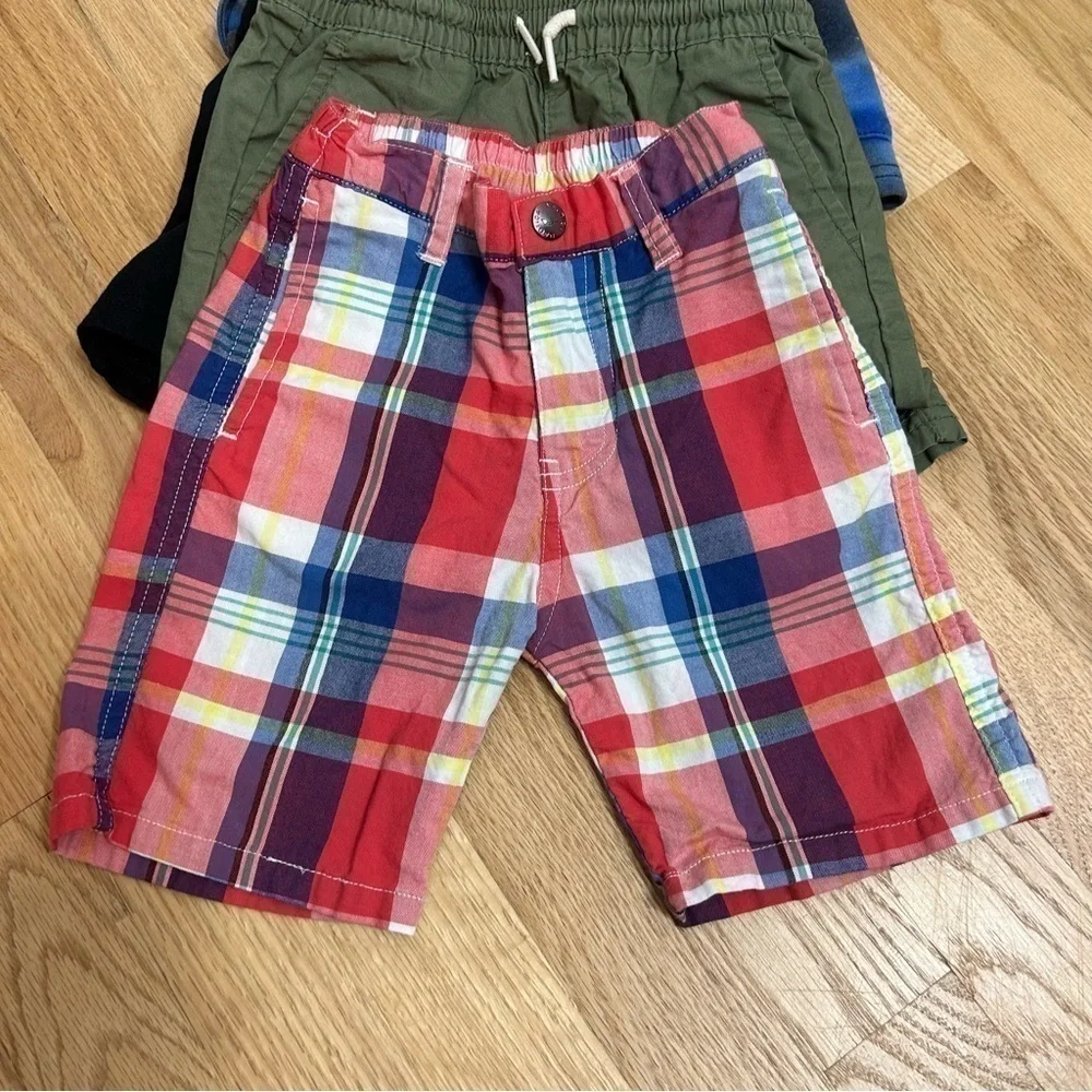 2T Shorts Bundle Lot Boys Nautica Gap Mixed Brands Red Plaid Blue